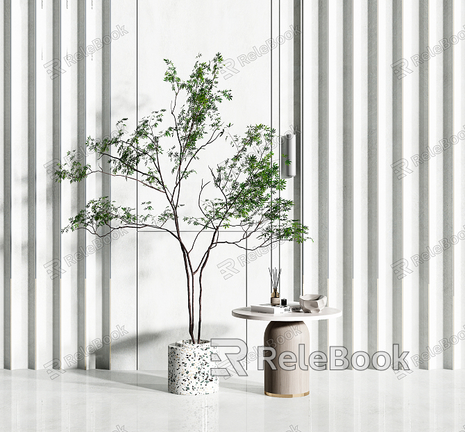 Modern potted plants model