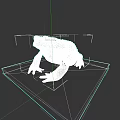 Realistic Reptile Toad Standing On White Platform With Isolated Dark Background 3d model
