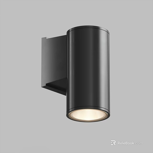 Modern Black Cylindrical Wall Light with Illuminated Design for Home Interior Decor 3d model
