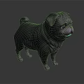 Purple Pug 3D Model Animated Character in Cartoon Style Digital Rendering