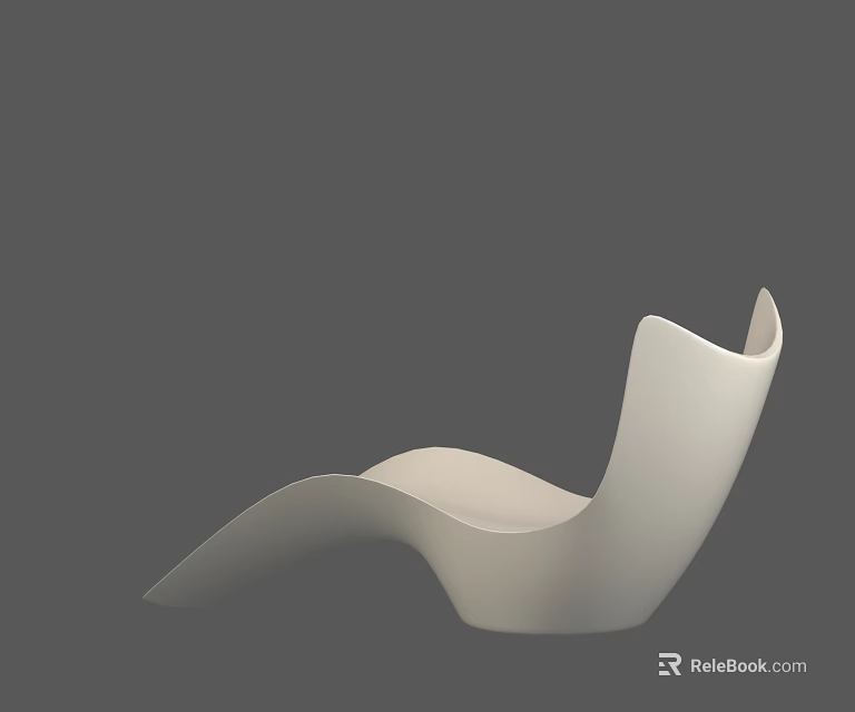 Modern White Lounge Chair With Sleek Curved Design For Home Interior Comfortable Use 3d model 