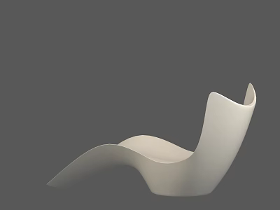 Modern White Lounge Chair With Sleek Curved Design For Home Interior Comfortable Use 3d model