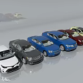 Various Colored Cars Arranged in a Row Showcasing Different Models