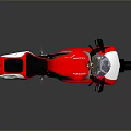 Red Sports Motorcycle With Black Seat White Accents And Gold Wheels Design