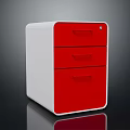 Stylish Red and White Three Drawer Cabinet Furniture with Modern Design and Functional Storage