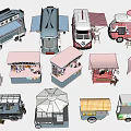 Diverse Mobile Utility Vehicles for Street Food Vending and Snacks