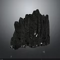 Dark Rock like Scenic Structure With Angular Edges And Irregular Texture 3d model