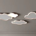 Modern Cloud Shaped Ceiling Lights With Edge Lighting And Three Designs On Grey Ceiling 3d model