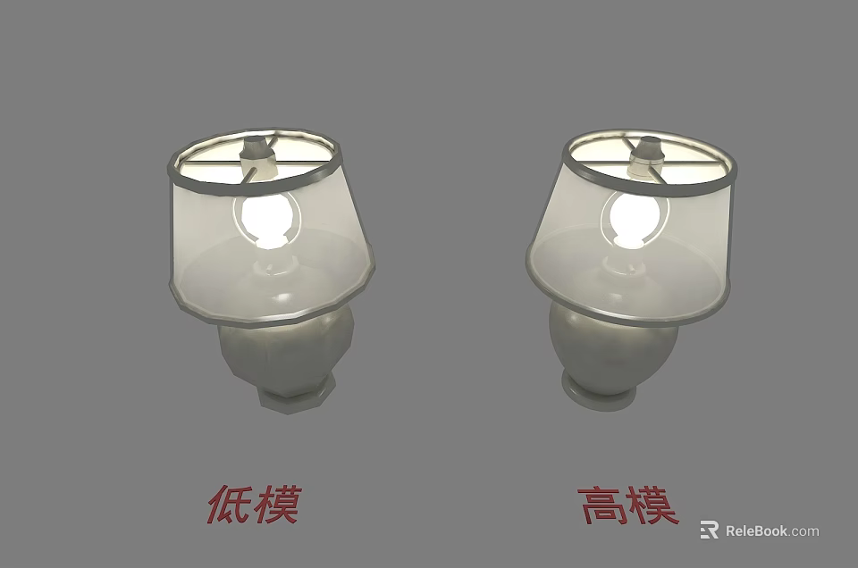 Illuminated Table Lamps Featuring Low Poly And High Poly Design Models 3d model 