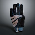 Black and White Leather Glove With Grip Design And Stitched Pattern For Daily Use