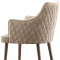 Modern Orange And Light Gray Accent Chairs With Quilted Diamond Armrests And Dark Legs