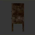 Wooden Cabinet With Drawers And Doors Featuring Wood Grain Vintage Rustic Design