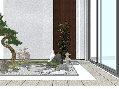 New Chinese style landscape sketch courtyard landscape rockery waterscape Zen ornaments model