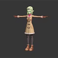 Elf Character With White Hair Beige Trench Coat Pink Inner And Arms Outstretched