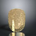 Golden Oval Maze Pattern Decorative Living Accessory With Intricate Lines Design For Modern Home Decoration