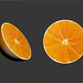 Two Fresh Ripe Orange Slices on Black Background with Clear Reflection