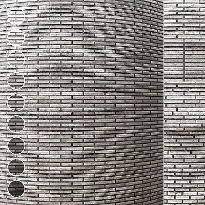 Structural Brick Wall Components Featuring Circular Openings And Varied Texture Patterns 3d model
