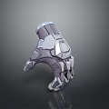 Sci Fi Character Mechanical Hand With Detailed Metallic Silver And Purple Structure 3d model