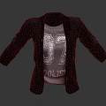 Black Casual Blazer With Gray T Shirt Featuring Number 07 And Coolis Lettering