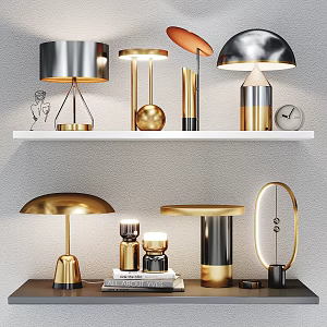 Light Luxury Table Lamp Metal Table Lamp Combination 3d model