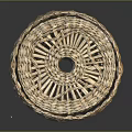 Circular Woven Wicker Basket With Hollow Center Design For Home Storage Decor