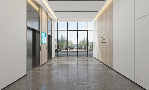 modern elevator hall elevator car 3d model