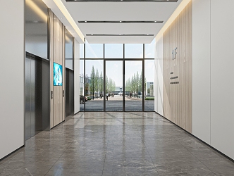 modern elevator hall elevator car 3d model