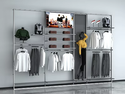 Modern clothing rack 3d model
