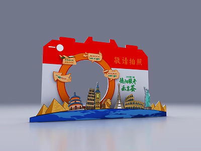 Take photos of famous foreign buildings 3d model