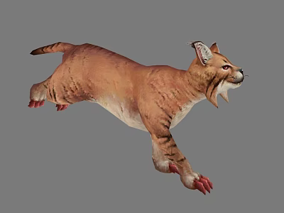 Brown Striped Reptile With Sharp Red Claws Running Swiftly In Motion 3d model