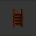 Red Wooden Staircase With Handrails And Solid Wood Steps Design