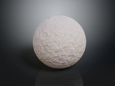 Natural Stone Decorative Sphere With Rough White Textured Surface For Home Decoration 3d model