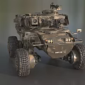 Modern Military Wheeled Tank Featuring Heavy Armor Weapon Camouflage Exterior and Large Tires
