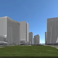 Aerial Planning of Modern Urban Area With High Rise Buildings Green Spaces and River