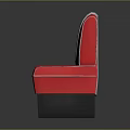 Stylish Red Modern Sofa Design With White Backrest And Black Base