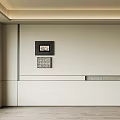 Modern Sofa Background Wall Design With Decorative Paintings And Wooden Accents