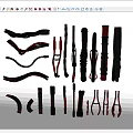 Industrial Mechanical Components Black Red Gray Hoses Pipes Clamps Curved Straight Flexible Tubes