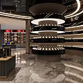 Modern Tobacco And Liquor Store Interior With Circular Wine Racks And Displays