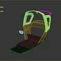 Modern Futuristic Ergonomic Seat Design With White Frame Black Base And Blue Light