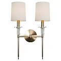 Elegant Modern Wall Sconces With White Fabric Shades And Polished Metal Bases