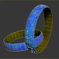 Elegant Blue and Gold Luxury Glossy Bracelets with Intertwined Line Patterns