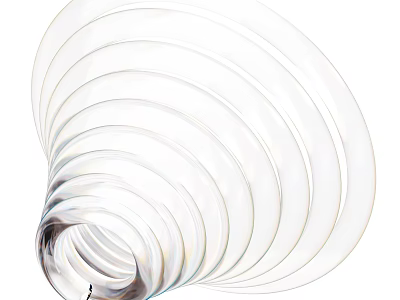 Decorative Ornament Set with Transparent Spiral Layered Rings Modern Minimalist Elegant Home Decor 3d model