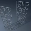Ornate Metal Swing Door With Intricate Scrollwork Patterns For Home Decor 3d model