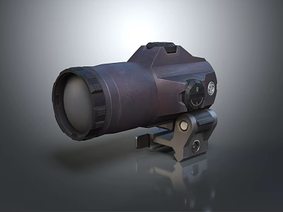 Black Household Outdoor Scope with Adjustable Knob and Sturdy Mounting Bracket 3d model