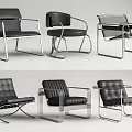 Modern Leisure Chairs With Leather Upholstery And Metal Frames In Multiple Styles