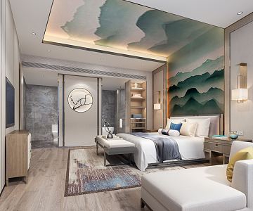 New Chinese Room Hotel 3d model