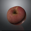 Fresh Juicy Red Apple On Gray Background With Shiny Surface And Reflection