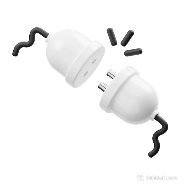 White Electrical Plug Socket Separated Parts With Black Connectors And Components 3d model 