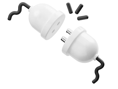 White Electrical Plug Socket Separated Parts With Black Connectors And Components 3d model