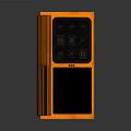 Orange Portable Television With Small Digital Screen And Black Control Buttons 3d model
